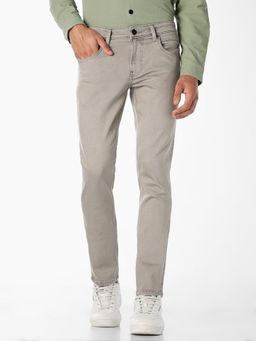 Jack & Jones - Men Light Washed Glenn Slim Fit Jeans - Grey