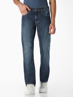 Jack & Jones - Men Blue Washed Straight Fit Jeans