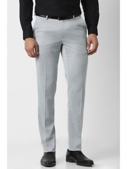 Peter England - Men Grey Textured Trousers