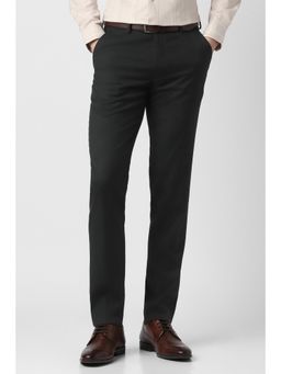 Peter England - Men Black Solid Trousers