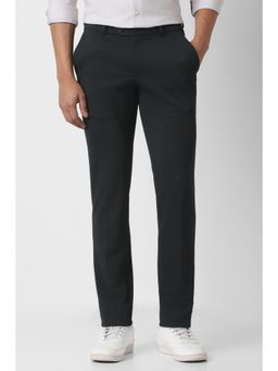 Peter England - Men Black Textured Trousers