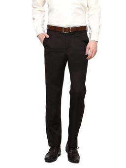 Van Heusen - Men Brown Solid Regular Fit Trousers
