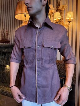Dressjet - Men Comfort Casual Shirt - Purple