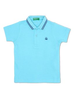United Colors of Benetton - Boys Blue Solid Polo T-Shirt