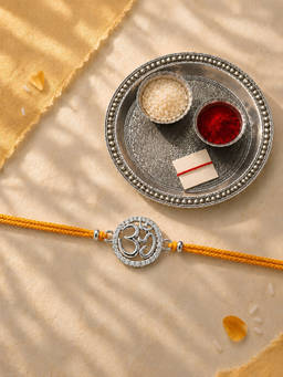 Axora Life - 925 Sterling Silver Om Rakhi For Brother