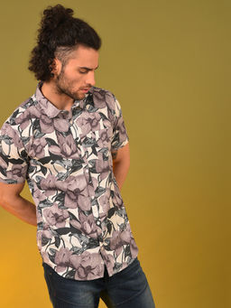 Campus Sutra - Men Floral Design Stylish Casual Shirts