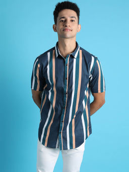 Campus Sutra - Men Striped Design Stylish Casual Shirts
