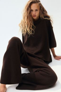 H&M - Women Brown Fine-Knit Trousers
