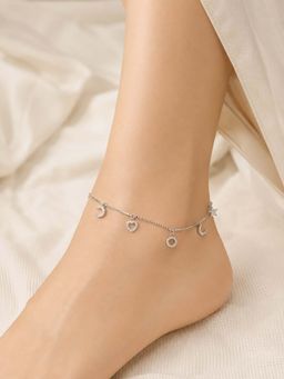 RUHA JEWELS - White Charm Silver Anklet