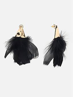 Beatnik - Black Gold Plated Stylish Drop Earrings