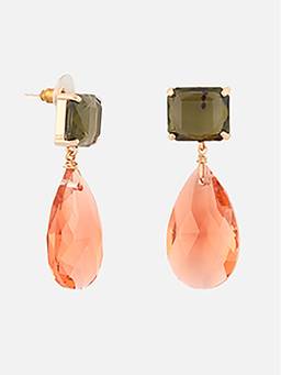 Beatnik - Multi-Color Stone Gold Plated Stylish Drop Earrings