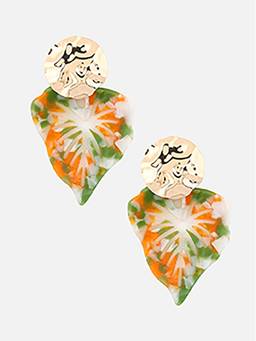 Beatnik - Multi-Color Stone Gold Plated Stylish Drop Earrings