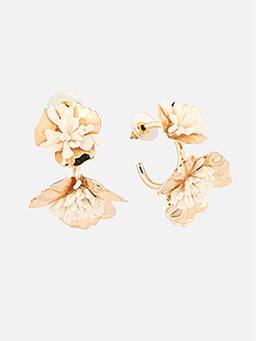 Beatnik - White Gold Plated Hoop Earrings