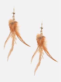 Beatnik - Brown Gold Plated Stylish Drop Earrings