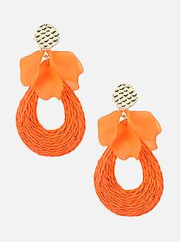 Beatnik - Orange Gold Plated Stylish Drop Earrings
