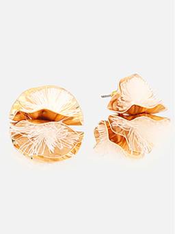 Beatnik - Beige Gold Plated Stud Earrings