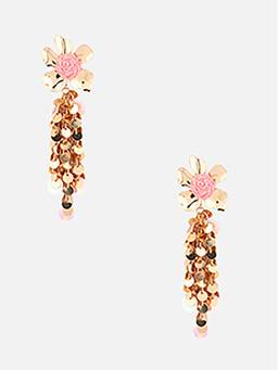 Beatnik - Pink Gold Plated Stylish Drop Earrings