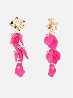 Beatnik - Pink Pearl Gold Plated Stylish Drop Earrings