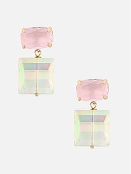 Beatnik - Multi-Color Stone Gold Plated Stylish Drop Earrings