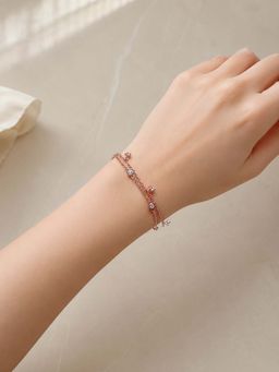 RUHA JEWELS - White Stardust Charm Rose Gold Bracelet