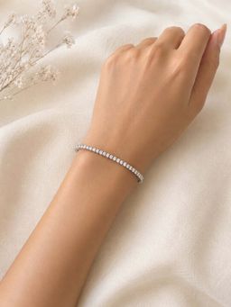 RUHA JEWELS - White Radiant Silver Tennis Bracelet (7)