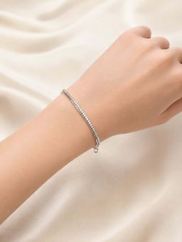 RUHA JEWELS - White Dual Tennis Silver Bracelet