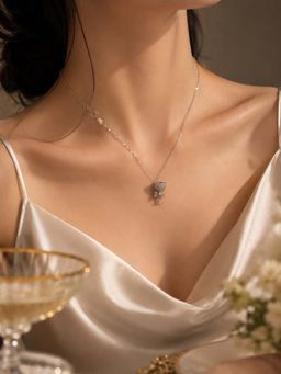 RUHA JEWELS - White Sip Of Glam Pendant Necklace