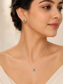 RUHA JEWELS - Green Emerald Gleam Necklace with Earrings