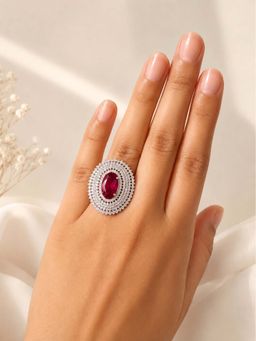 RUHA JEWELS - Pink Crimson Royale Cocktail Ring (14)