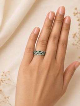 RUHA JEWELS - Green Emerald Ivy Silver Ring