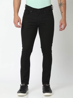 Spykar - Black Cotton Slim Fit Tapered Length Jeans for Men (kano)