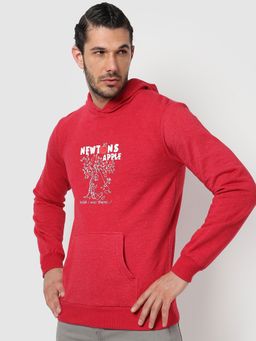 Campus Sutra - Men Full Sleeve Printed Hooded Sweatshirt
