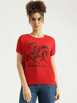 United Colors of Benetton - Round Neck Printed Top