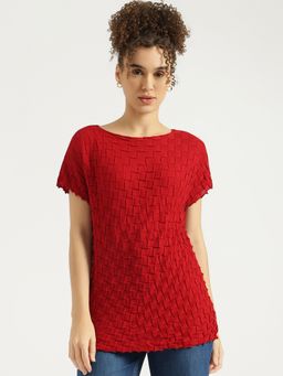 United Colors of Benetton - Round Neck Textured Top