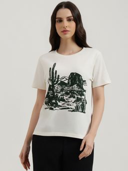 United Colors of Benetton - Round Neck Graphic Print T-Shirt