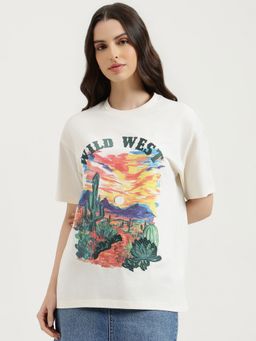 United Colors of Benetton - Round Neck Graphic Print T-Shirt