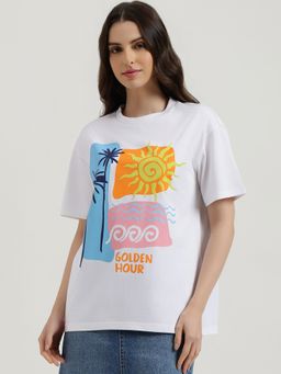 United Colors of Benetton - Round Neck Printed T-Shirt