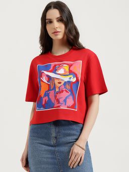 United Colors of Benetton - Round Neck Graphic Print T-Shirt