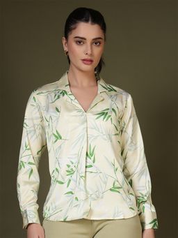 FITHUB - Yellow Printed Relaxed Fit Top