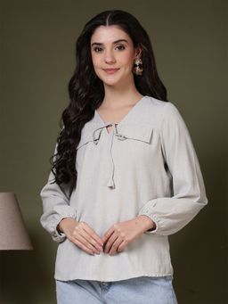 FITHUB - Grey Pastel Solid Top