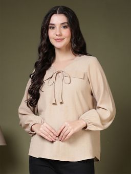 FITHUB - Beige Pastel Solid Top