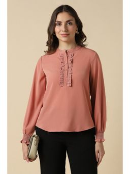 Allen Solly - Women Peach Solid Formal Top