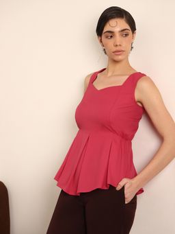 FableStreet - Peplum Top - Pink