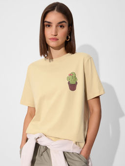 The Souled Store - Cactus Women Relaxed Fit T-Shirt