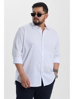 Snitch - White Regular Fit Plus Size Shirt
