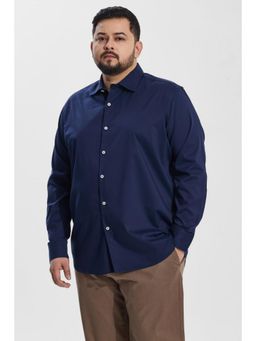 Snitch - Dark Blue Regular Fit Plus Size Shirt