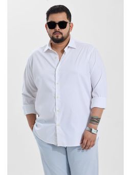 Snitch - White Regular Fit Plus Size Shirt