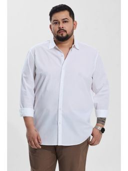 Snitch - White Regular Fit Plus Size Shirt