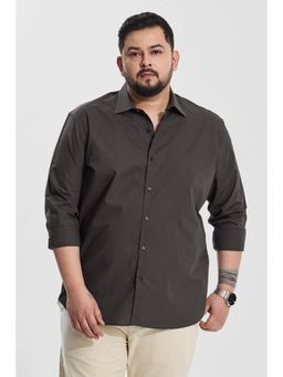 Snitch - Charcoal Grey Regular Fit Plus Size Shirt