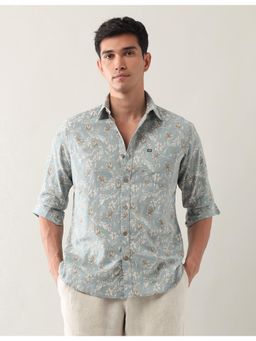 Arrow Sports - Mens Grey Regular Fit Floral Printed Shirt